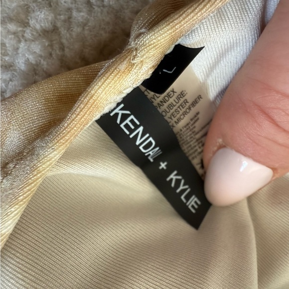 KENDALL & KYLIE | Gold Leopard Print Ruched Bikini Bottom Beachy Summer | Size L - Picture 7 of 8